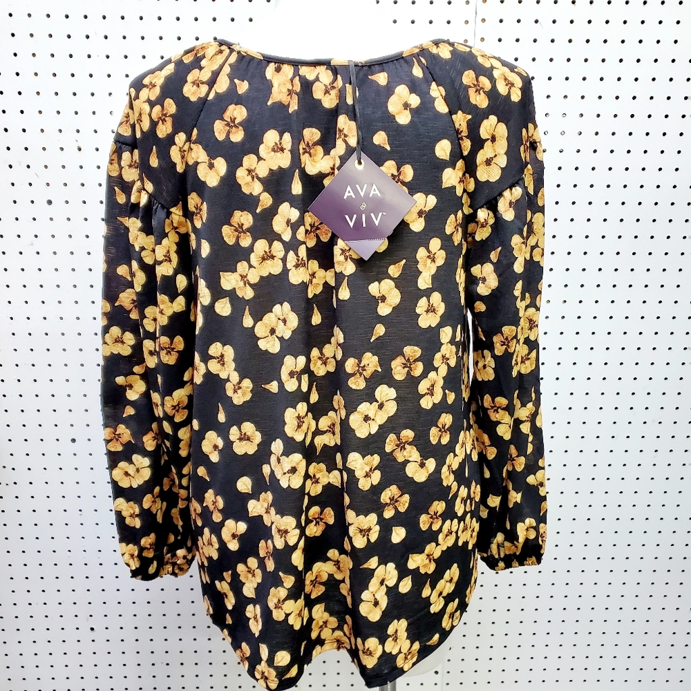 Ava & Viv Plus Size Long Sleeve Blouse X (14W) - Picture 4 of 7